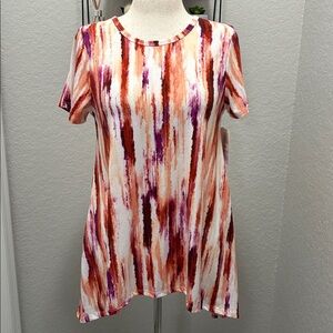 LulaRoe Melissa Sharkbite Tunic Top Cheetah Print 3037